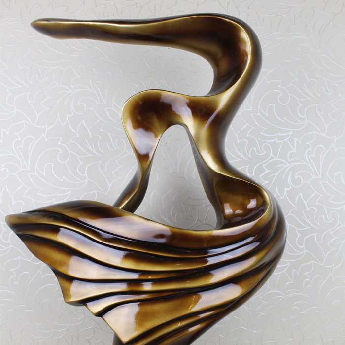 廠家直銷(xiāo) 歐式抽象飄帶擺件，高端樹(shù)脂工藝品的家居魅力