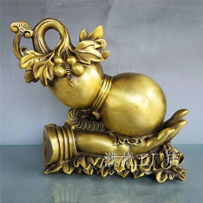 黃銅佛手葫蘆擺件 傳統(tǒng)與現(xiàn)代交融的家居藝術(shù)